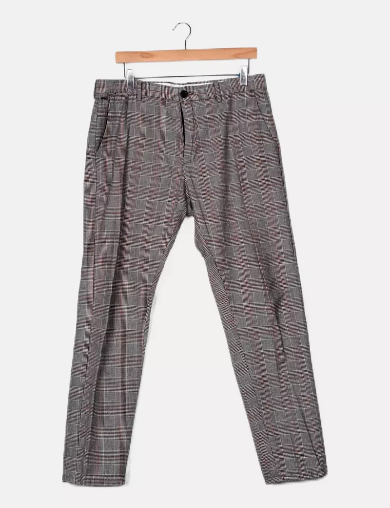 Springfield Pantalón gris estampado cuadros