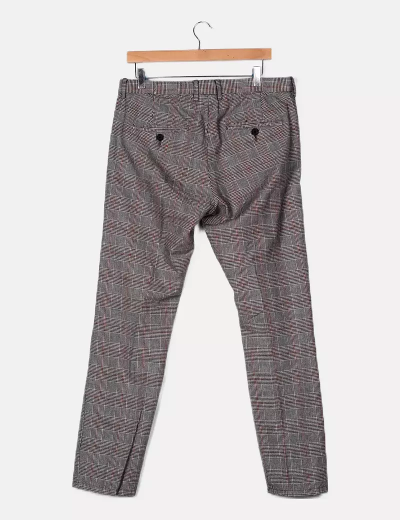 Springfield Pantalón gris estampado cuadros