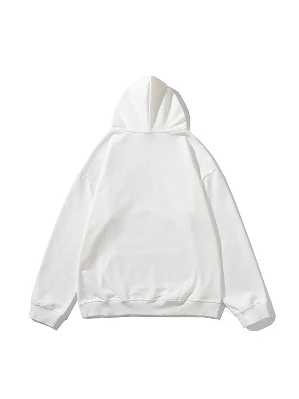 Sudadera con capucha gótica con estampado de diamantes de imitación para hombre