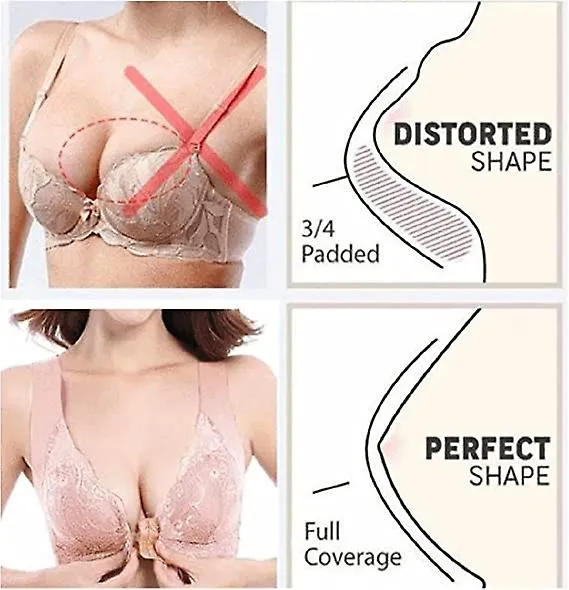 Sujetador de talla grande para mujeres mayores Cierre frontal, Día de San Valentín, sujetador de encaje sin costuras trasero