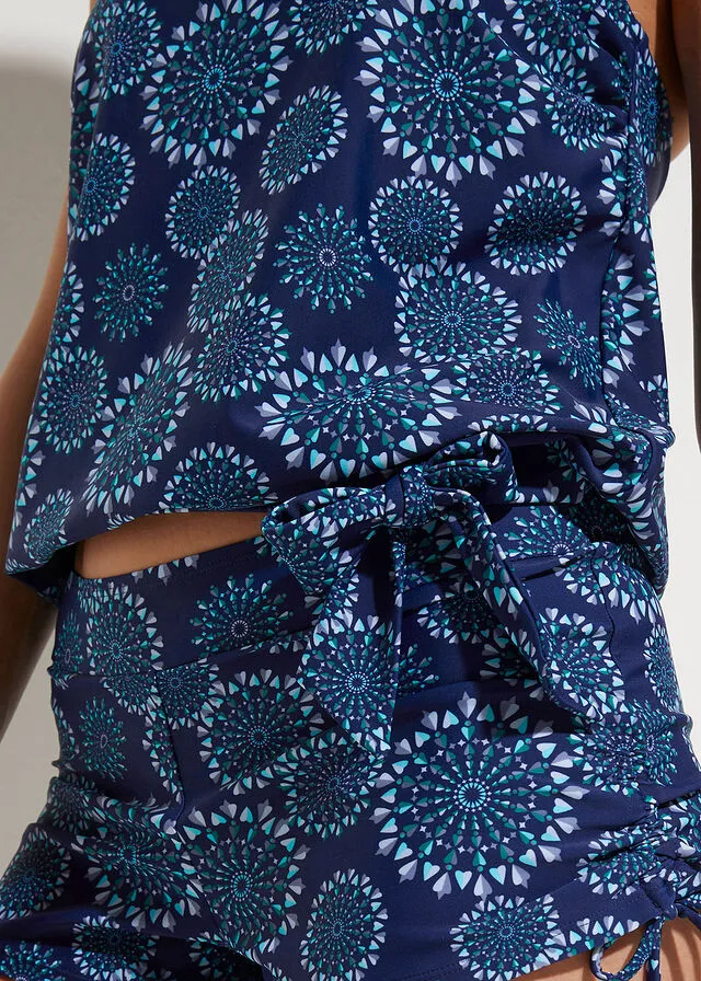 Sujetador de tankini azul oxford con estampado gráfico