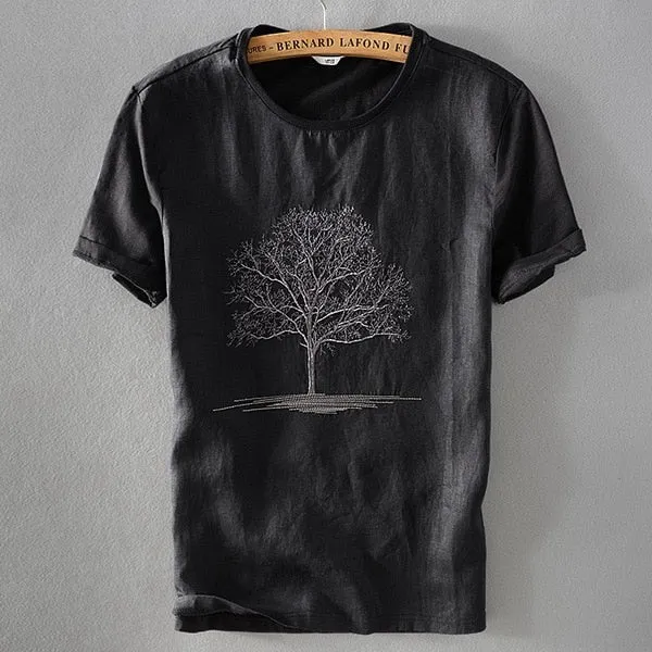 TSHIRT DE LINO PARA HOMBRE CON ESTAMPADO DE RAMA