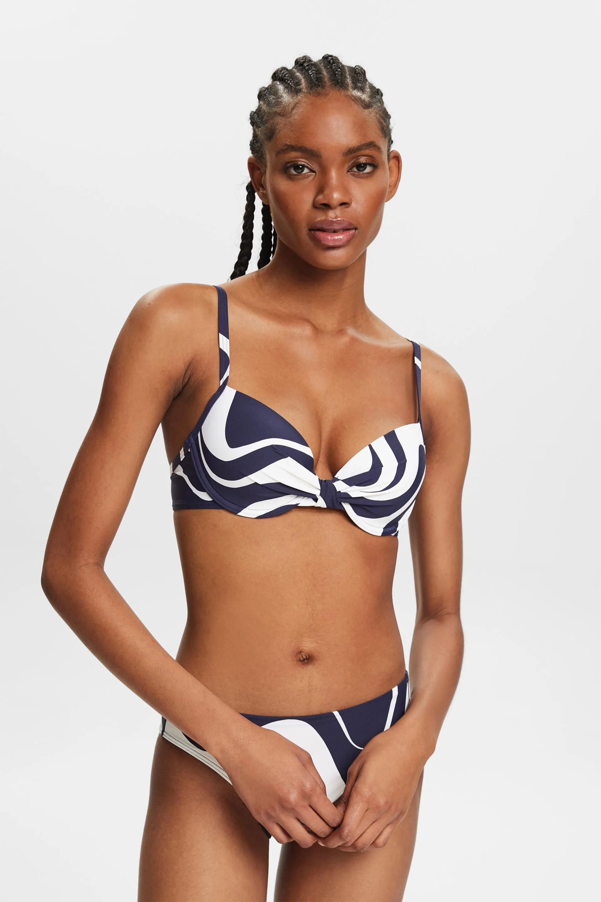 Top de bikini estampado con relleno y aros