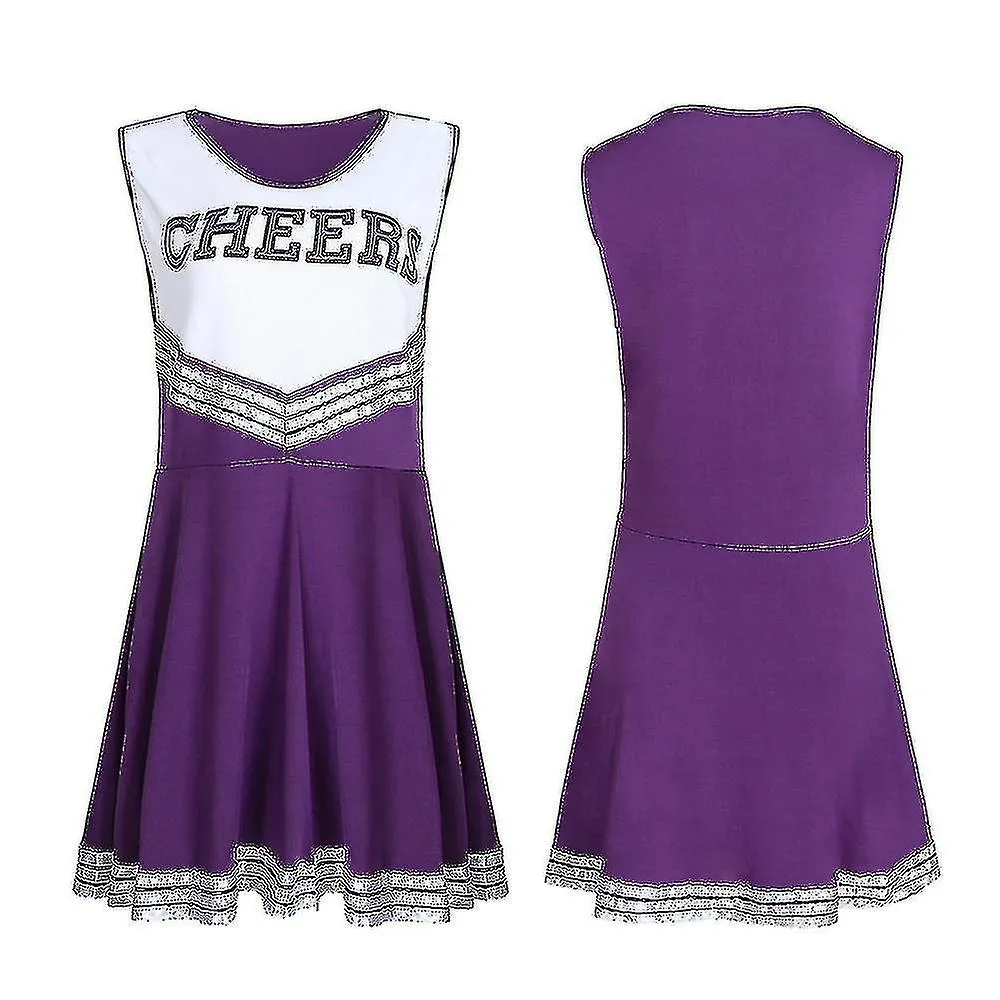 Uniformes de porristas para mujeres Traje de porrista adulta con pompones para juegos deportivos de fiesta de disfraces