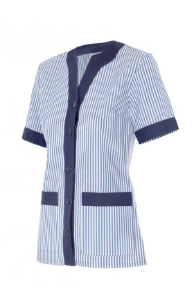 V579 Chaqueta a rayas manga corta mujer