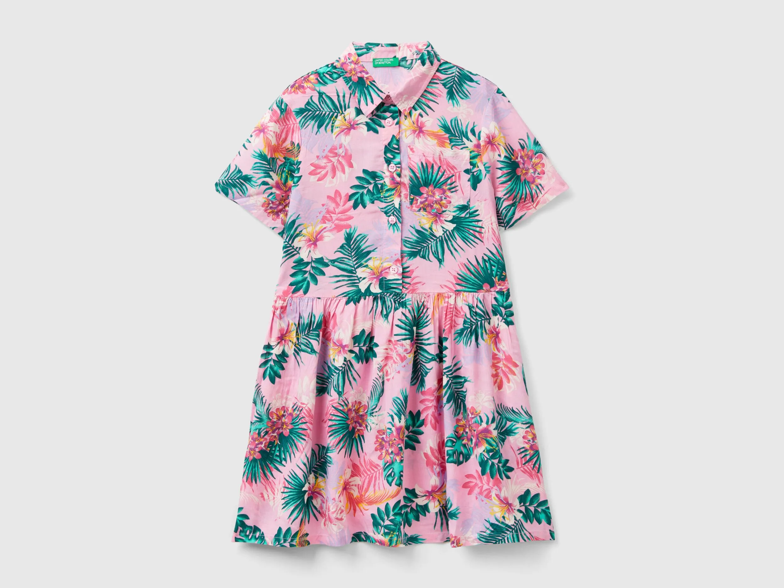 Vestido camisero de flores