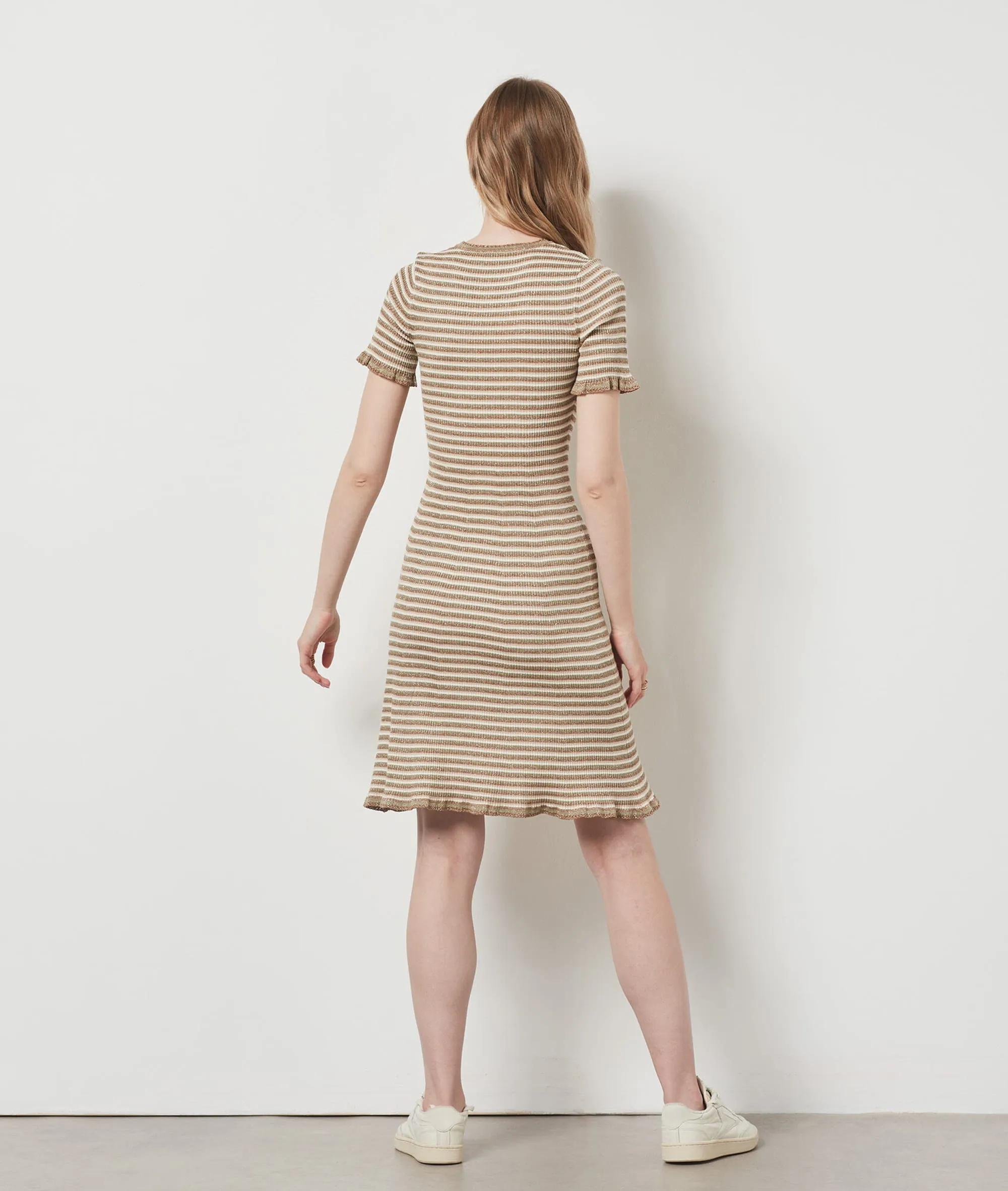 VESTIDO DE PUNTO ESTAMPADO DE RAYAS CANNELLE ANIS  ETAM