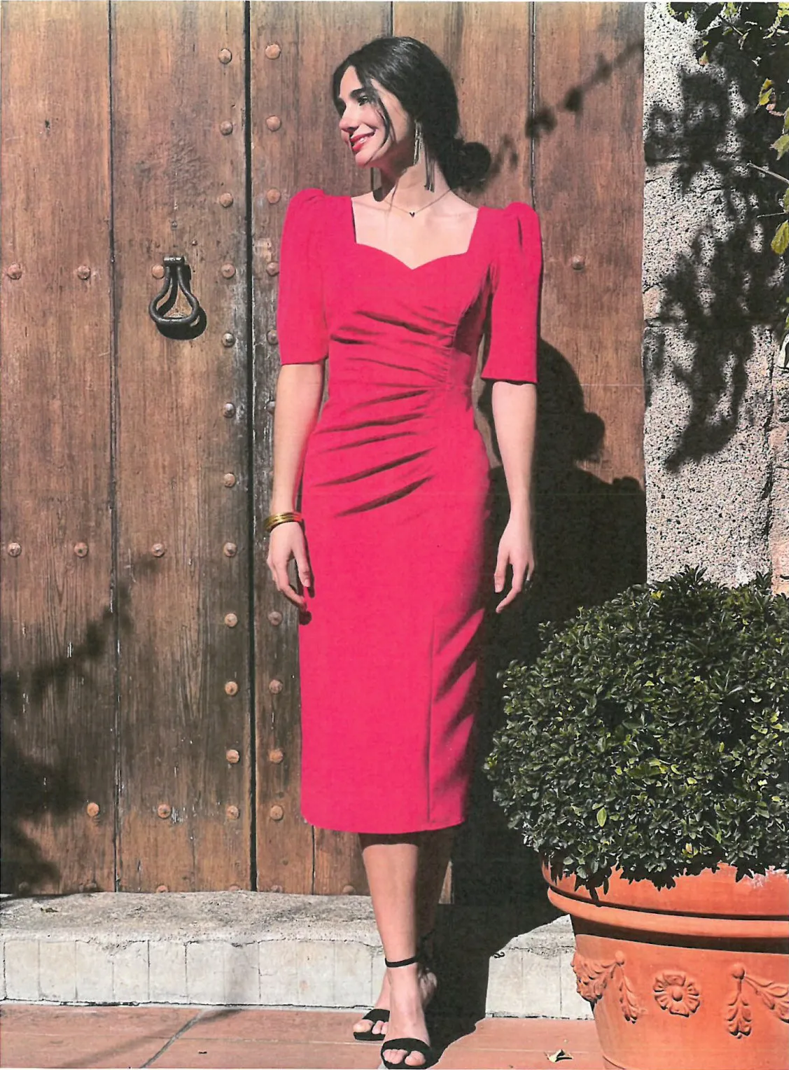 Vestido drapeado para ocultar barriguita
