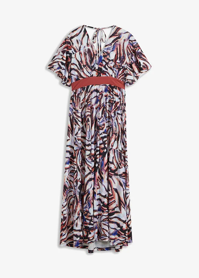 VESTIDO LARGO BLANCO LANAMARRóN ESTAMPADO