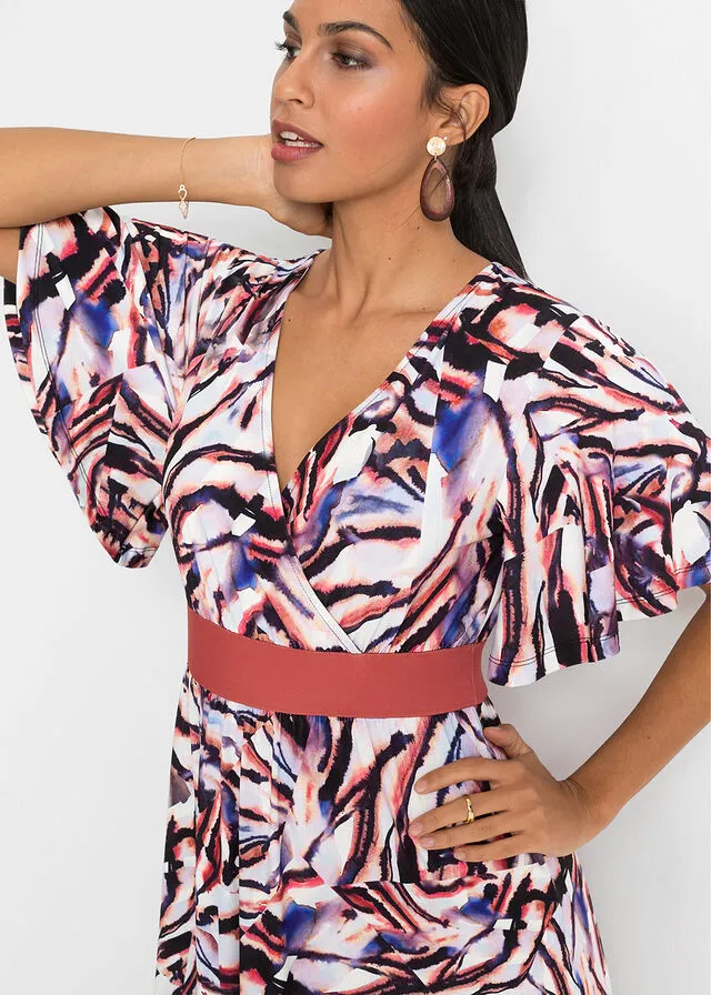 VESTIDO LARGO BLANCO LANAMARRóN ESTAMPADO
