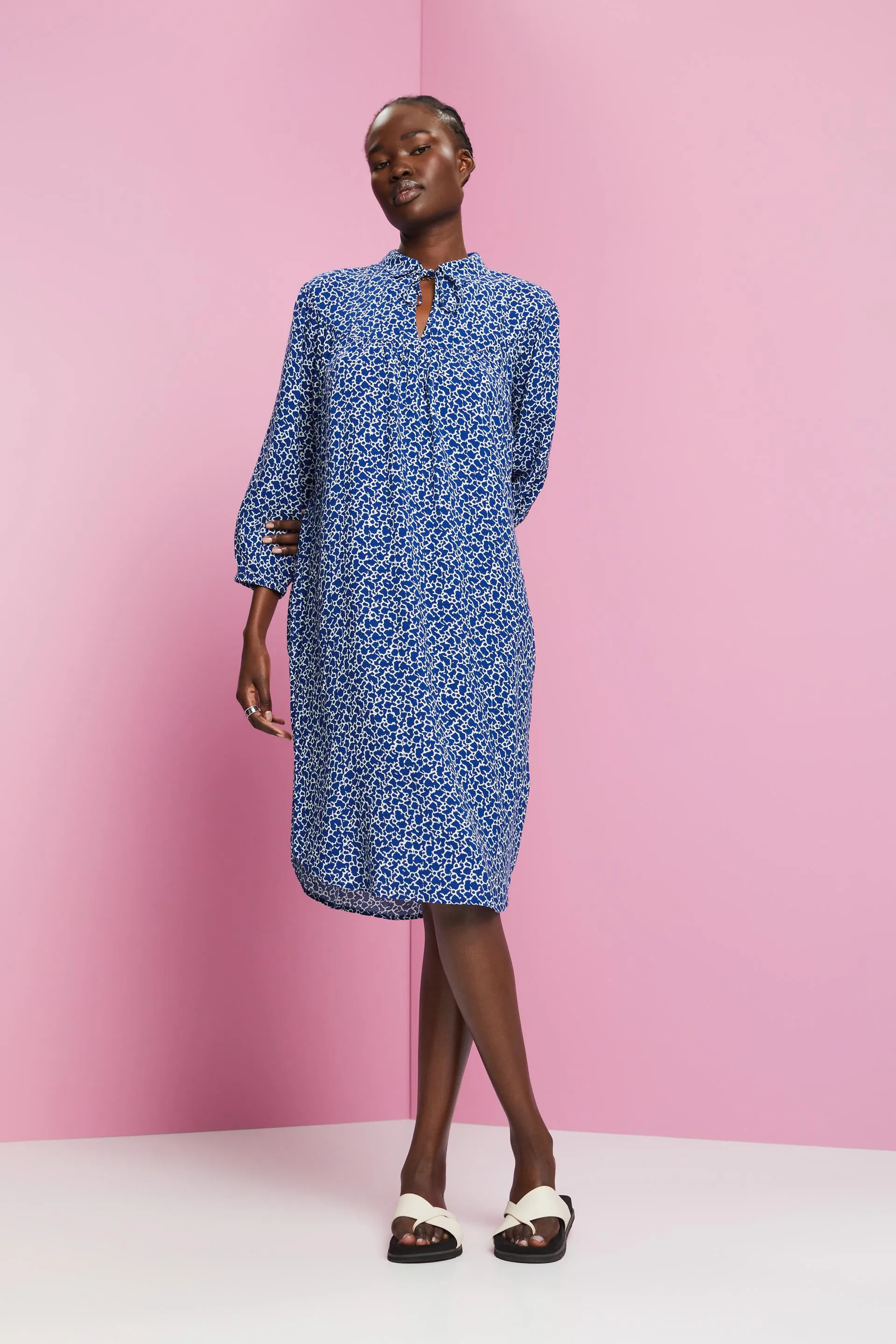 Vestido midi de viscosa con estampado allover