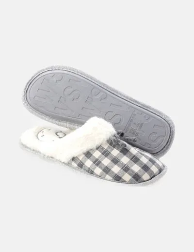Women'secret Zapatillas de casa estampado cuadros