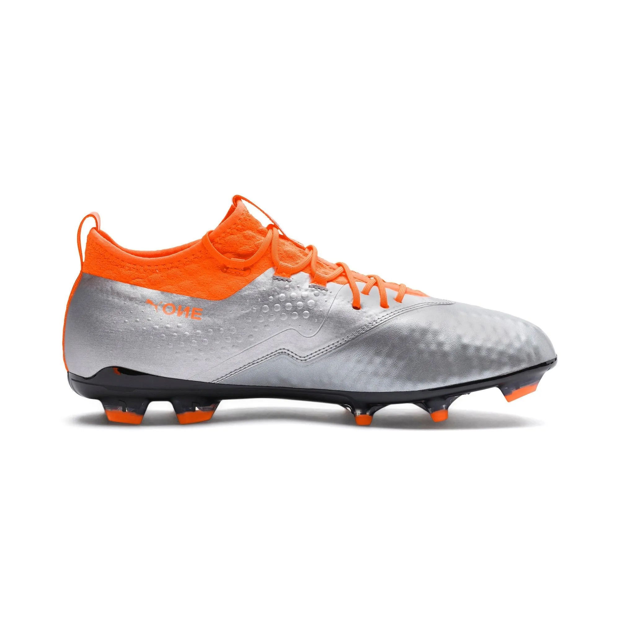 Zapatos Fútbol Hombre Puma One 2 FG Plateado/Naranjo