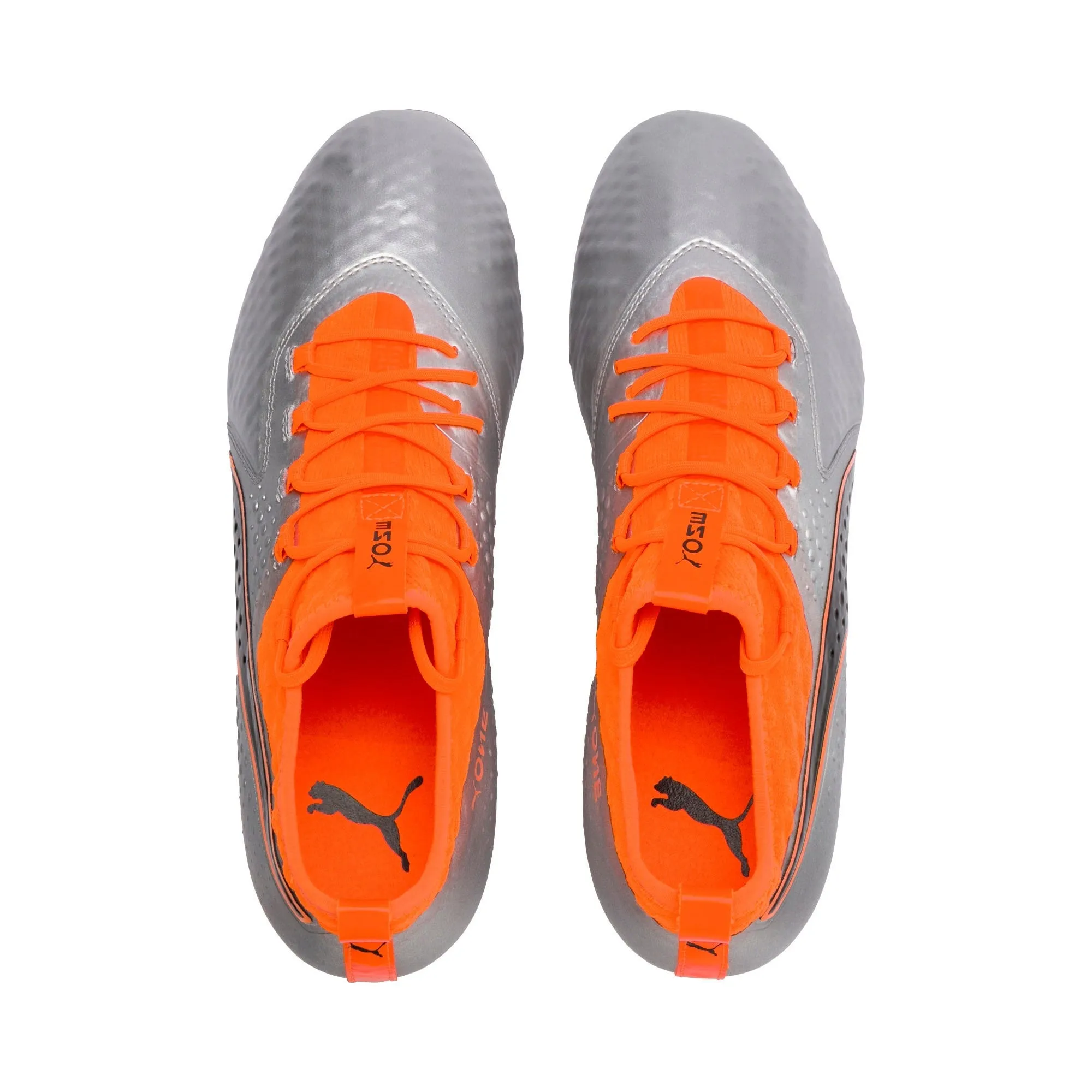 Zapatos Fútbol Hombre Puma One 2 FG Plateado/Naranjo