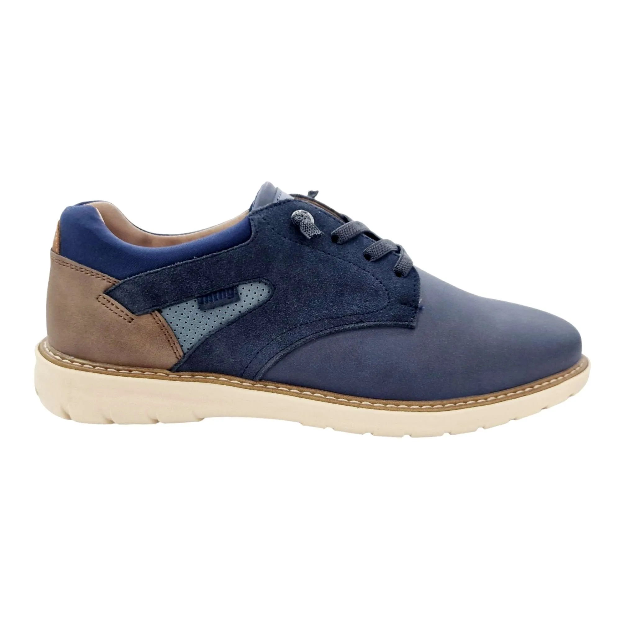 ZAPATOS HOMBRE BLUCHER LIGERO MUSTANG CORDONES ELÁSTICOS MARINO