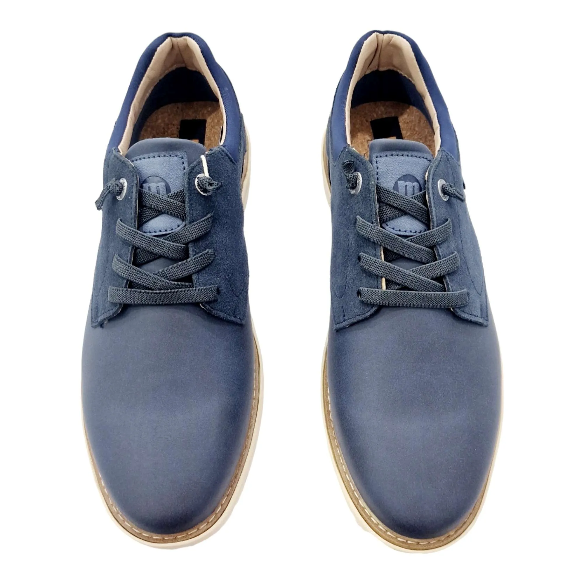 ZAPATOS HOMBRE BLUCHER LIGERO MUSTANG CORDONES ELÁSTICOS MARINO