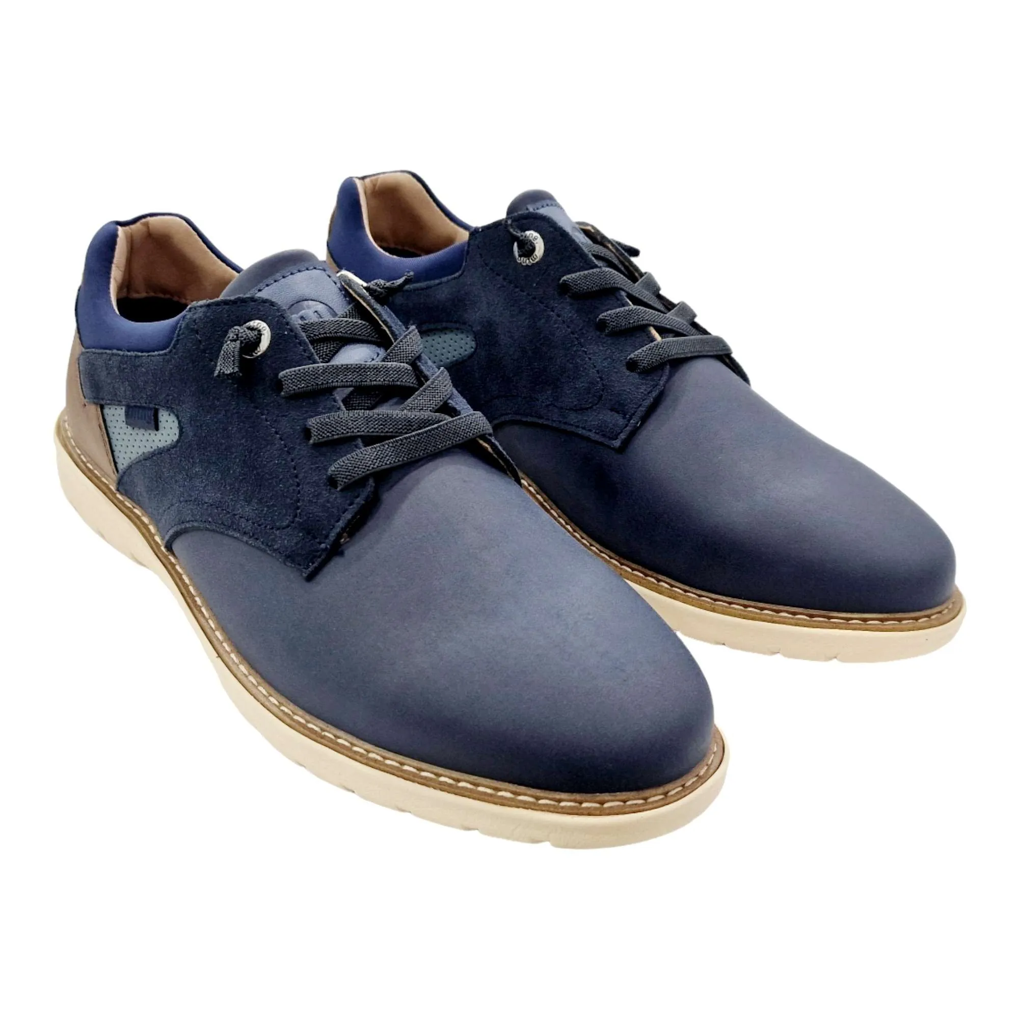 ZAPATOS HOMBRE BLUCHER LIGERO MUSTANG CORDONES ELÁSTICOS MARINO