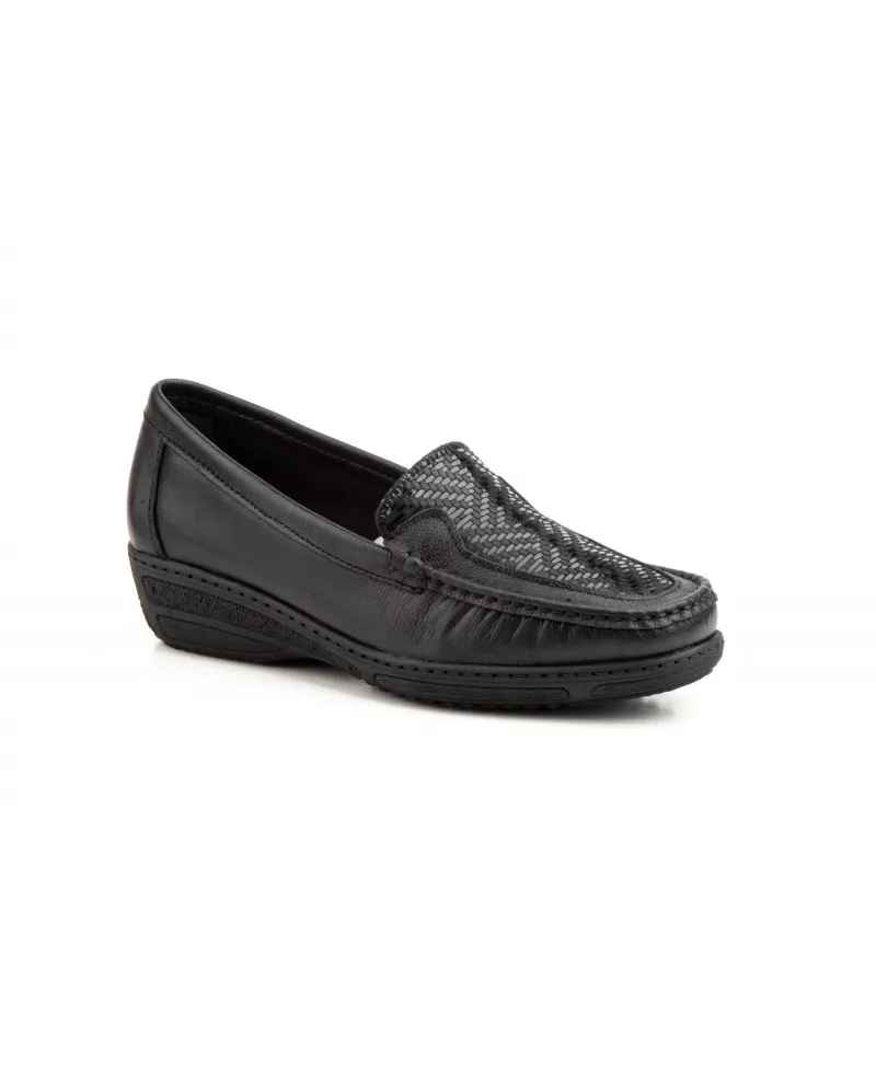 Zapatos Kiowa Mujer Piel Negro Licra