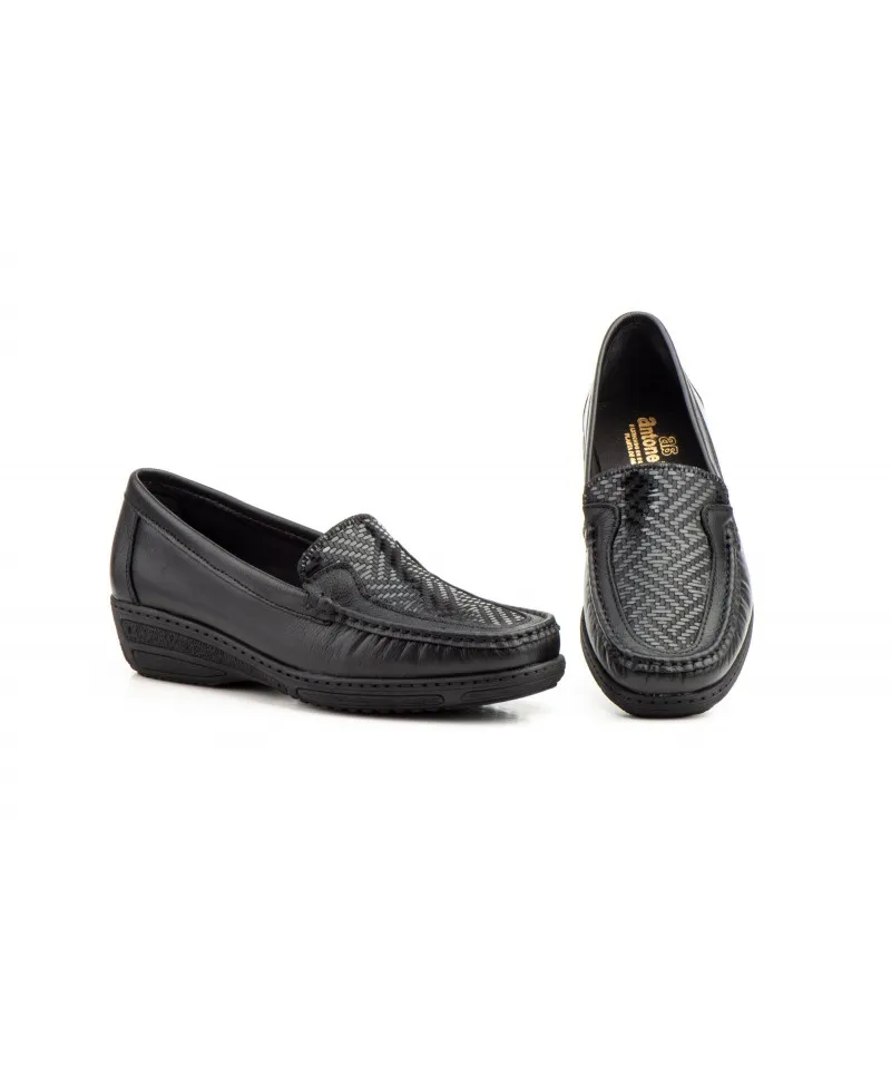 Zapatos Kiowa Mujer Piel Negro Licra